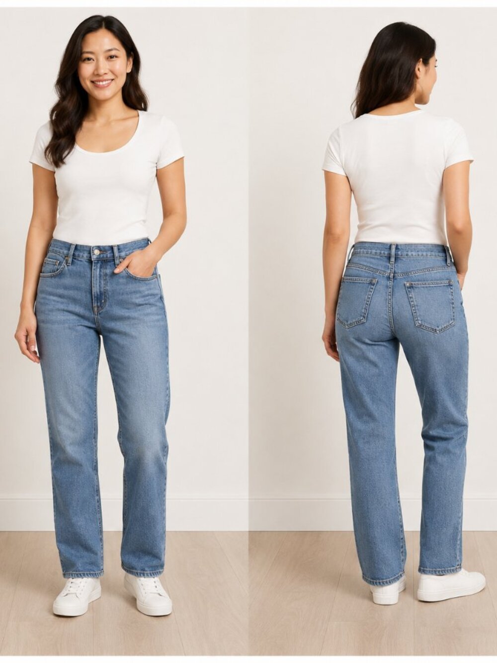 NYDJ Marilyn Straight Lift Tuck Jeans Women's Size 8 Petite Light Wash Stretch